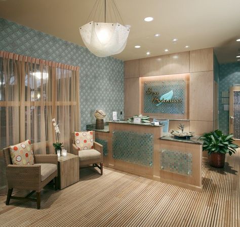 Spa Design Ideas, Spa Reception Area, Spa Design Interior, Massage Room Decor, Waiting Room Design, Small Spa, Spa Reception, Medical Office Design, Reception Desk Design