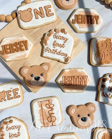 Beary birthday cookies🧸🤎🍪✨ Beary First Birthday Cookies, Beary First Birthday, First Birthday Cookies, March 3rd, March 3, Birthday Cookies, First Birthday, First Birthdays, 1st Birthday