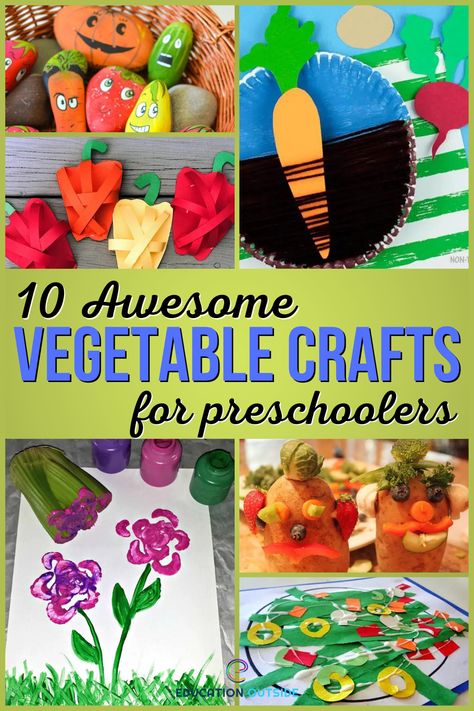 Vegetable Stem Activities, Fruit And Vegetable Art Preschool, Food And Nutrition Preschool Activities Art, Preschool Vegetable Theme, Vegetable Fine Motor Activities, Painting With Vegetables Preschool, Nutrition For Preschoolers Activities, Fruit And Vegetables Craft, Veggie Crafts For Toddlers