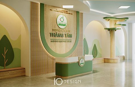 Fun Jungle Hall | Thang Tam kindergarten :: Behance Education Design Interior, School Reception, Kindergarten Interior, Daycare Design, Baby Spa, Kindergarten Design, Hospital Interior, Play School, Montessori School