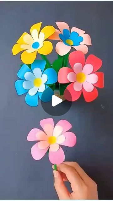 Crafts Station, Flowers Paper, Church Crafts, Handmade Flowers Paper, Paper Flower Tutorial, Youtube Link, Flower Tutorial, Handmade Flowers, Flower Making