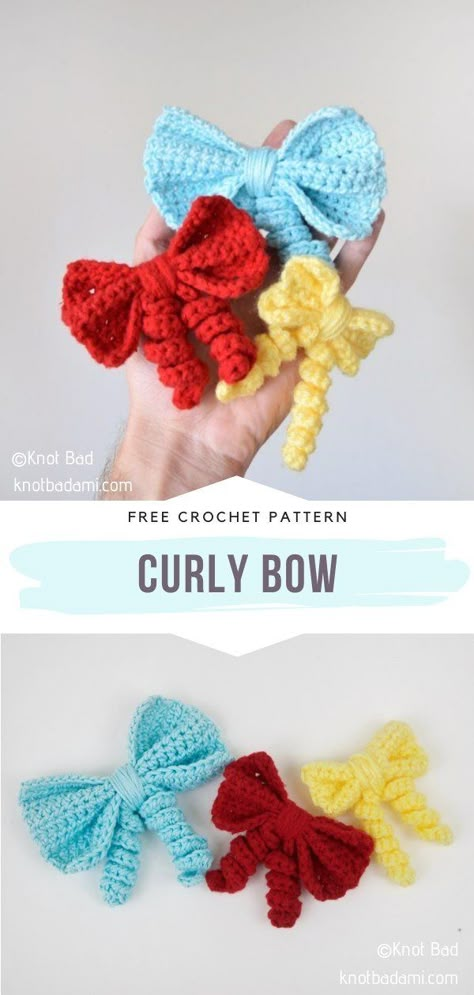 Beginner-Friendly Decorative Bows with Free Crochet Patterns Crochet Bows Free Pattern, Crochet Bow Pattern, Crochet Hair Bows, Bow Crochet, Crochet Scrunchies, Crochet Bows, Crochet Hair Accessories, Bow Pattern, Headband Pattern