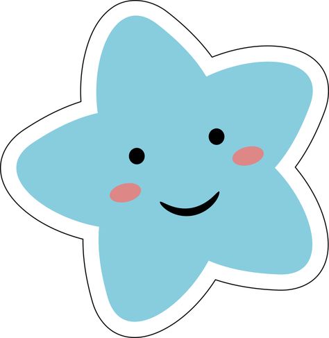 Blue kawaii Cute star Pastel with smile Faces cartoon on transparent Background. Pj Masks Cupcake Toppers, Faces Cartoon, Blue Png, Kids Deco, Cute Star, Cartoons Png, Cute Stars, Kids Wallpaper, Baby Star