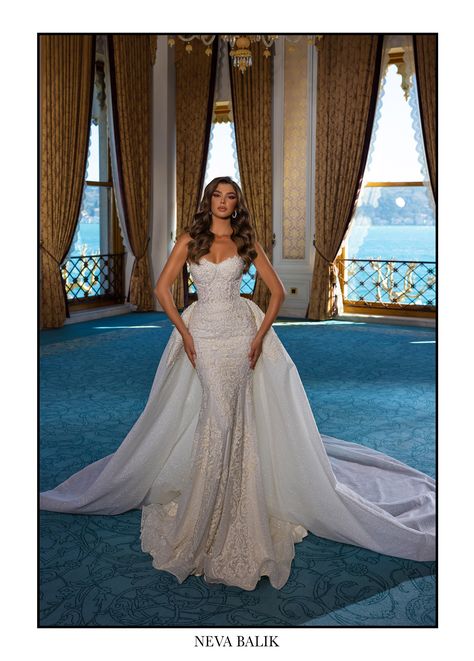 Sima Couture Wedding Dress, Sima Couture, Gown With Detachable Train, Moonlight Bridal, Bridal Alterations, Sparkly Wedding Dress, Wedding Gown Styles, Detachable Train, Bridal Tops