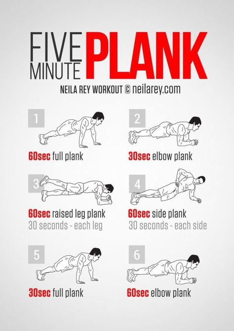 Plank exercise Five Minute Plank, Darebee Workout, Neila Rey Workout, Fat Burning Abs, Fitness Studio Training, 100 Workout, Trening Sztuk Walki, Gym Antrenmanları, Ab Workout Men