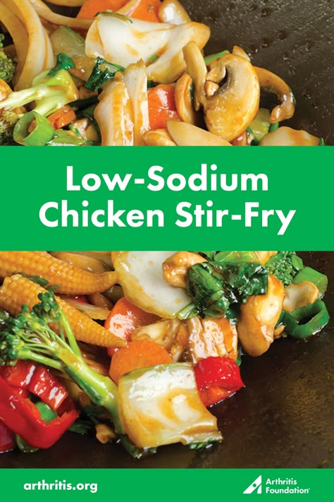 Low Sodium Sesame Chicken, Healthy Low Sodium Stir Fry, Low Sodium Asian Chicken, Sodium Free Chicken Recipes, Heart Healthy Stir Fry Recipe, Low Sodium Curry Chicken, Low Salt Asian Recipes, Low Sodium Fried Chicken, Low Sodium Shrimp Stir Fry Recipes