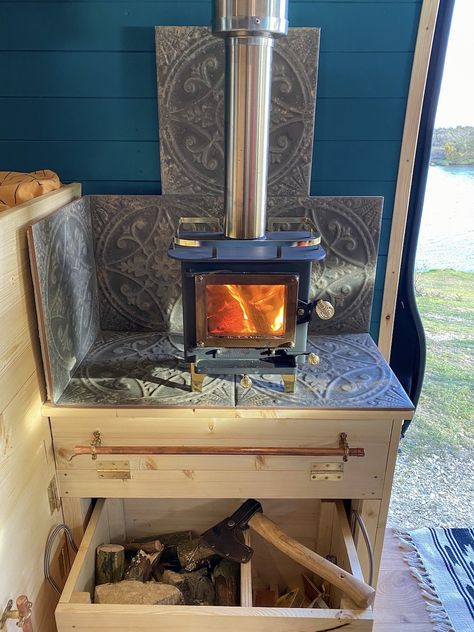 Meet the Van Lifer Interview - Camper Dreamin – Brown Bird & Co Mini Wood Stove, Tiny Wood Stove, Kombi Motorhome, Caravan Makeover, Van Conversion Interior, Greatest Love, Van Life Diy, Brown Bird, Van Home