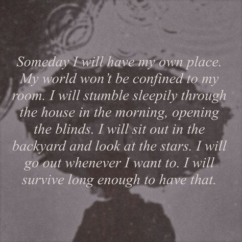 An image of a person reflecting in a puddle with a quote on top of it. Parentless Quotes, My Own Place, Own Place, Look At The Stars, My Room, My World, On Tumblr, Tumblr, Quotes