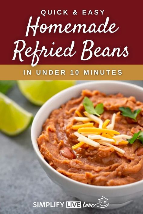 Are you looking for an easy and fast way to make homemade refried beans? Look no further! Quick & Easy Homemade Refried Beans in Under 10 Minutes is the perfect recipe for a simple, delicious, and homemade meal. With just a few ingredients and an easy step-by-step guide, this recipe will show you how to make refried beans in a fraction of the time needed for traditional recipes. In under 10 minutes, you'll be enjoying a tasty and nutritious meal that is sure to please even the pickiest eaters. Make Refried Beans, Canning Refried Beans, Homemade Refried Beans, Low Salt Recipes, Refried Beans Recipe, Homemade Taco Seasoning Recipe, Frijoles Refritos, Fruit Salad Easy, No Salt Recipes