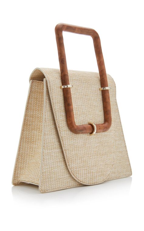 Wood Purse Diy, Handbag Design Ideas, Wood Handle Bag, Wooden Bag, Rattan Bag, Bag Designs, Slip Dresses, Fancy Bags, Cult Gaia