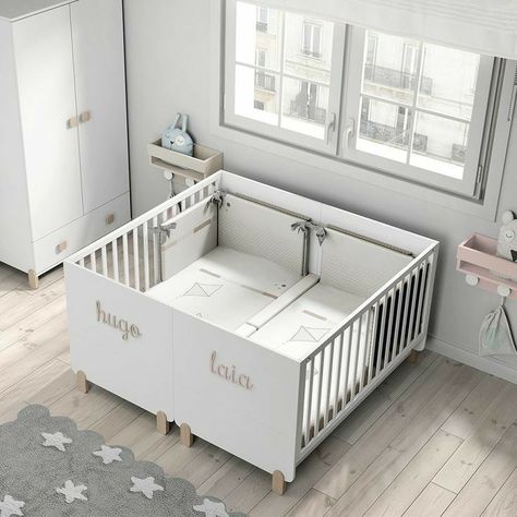 Twin Baby Beds, Small Baby Cribs, Baby Cribs For Twins, Twin Nursery Room, Twin Baby Rooms, Twin Cribs, Twin Nursery, Baby Nursery Inspiration, Baby Playroom