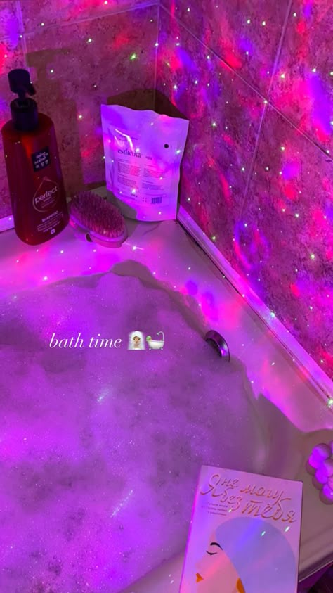 Bath Time Aesthetic, Bubble Bath Aesthetic, Aesthetic Bath, Bath Aesthetic, Time Aesthetic, Beds For Small Spaces, Neon Bedroom, Chill Room, Future Apartment Decor