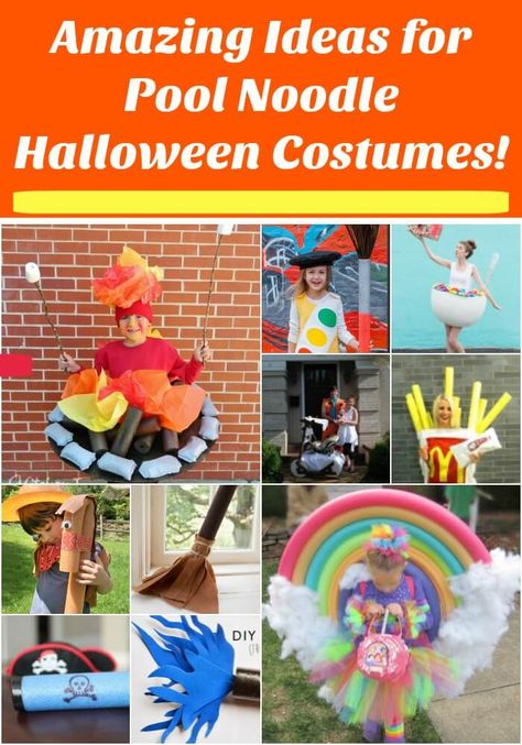 Pool Noodle Costumes, Pool Noodle Costume Ideas, Torch Craft, Pumpkin Chunkin, Pool Noodle Halloween, Inexpensive Halloween Costumes, Pool Noodle Hacks, Noodle Ideas, Noodle Crafts