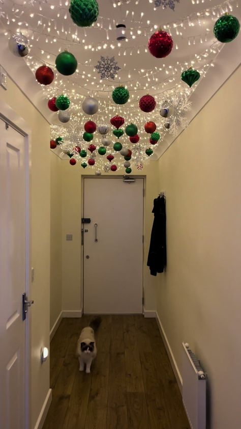 Office Hallway Christmas Decorating Ideas, Doorway Holiday Decor, Office Christmas Lights, Hallway Holiday Decorating, Christmas Corridor Decorations, Christmas Decorations For Hallway, Hallway Lights Christmas, Christmas Light Hallway, Holiday Hallway Decorations