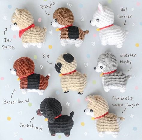 Crochet Corgi, Crochet Dog Patterns, Easy Crochet Animals, Diy Textiles, Crochet Keychain Pattern, Amigurumi Animals, Crochet Business, Crochet Design Pattern, Kawaii Crochet