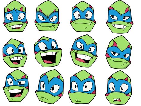 Rottmnt Expression Study, Rottmnt Leo Expressions, Rottmnt Face Expressions, Rottmnt Leo Reference Sheet, Rottmnt Facial Expressions, Rottmnt Mouth Reference, Rottmnt Drawing Reference, Rottmnt Expression, Rottmnt Character Design