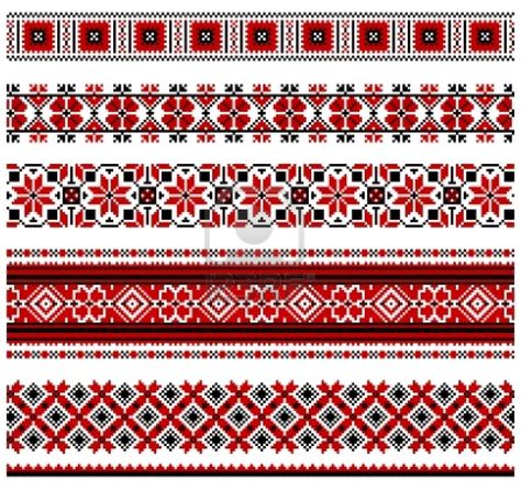 Russian embroidery Vyshyvanka Pattern, Russian Embroidery, Embroidery Ornaments, Russian Folk Art, Ukrainian Embroidery, Geometric Embroidery, Cross Stitch Borders, Folk Embroidery, Russian Art