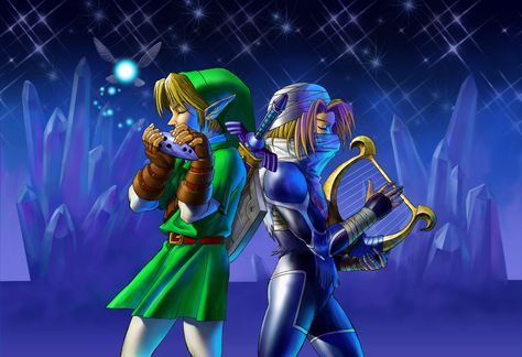 My Fav. Legend of Zelda pic.(Link and Sheik) Ocarina Of Time Wallpaper, Oot Link, Kakariko Village, Platinum Games, Orchestra Concerts, Time Wallpaper, Video Game Music, Star Fox, Wind Waker