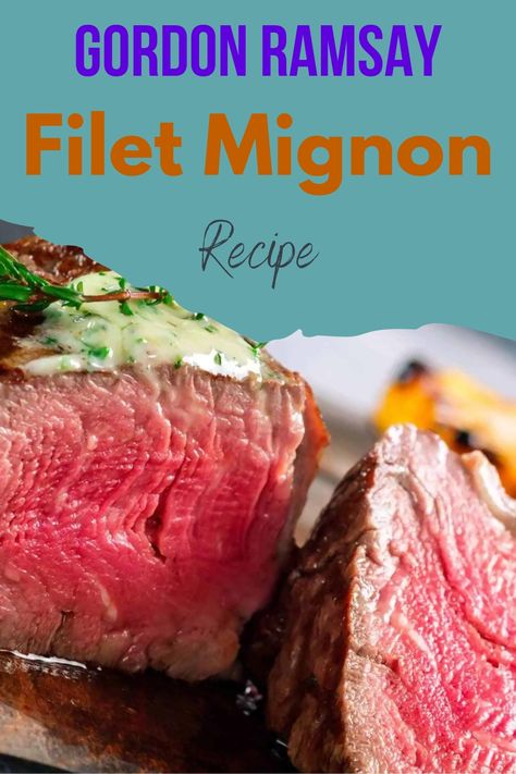 Filet mignon in a cast iron skillet Gordon Ramsey Steak, Gordon Ramsay Home Cooking, Gordon Ramsay Dishes, Gordon Ramsay Steak, Filet Mignon Recipe, Parmesan Fries, Filet Mignon Recipes, Gordon Ramsay Recipe, Roasted Sprouts