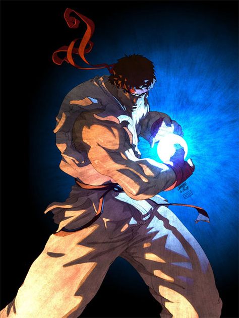 Hadouken of Ryu by mr. Shoryuken Street Fighter Artwork, Default Wallpaper, Street Fighter Wallpaper, Street Fighter 1, Videogame Characters, Street Fighter Tekken, Capcom Vs Snk, Capcom Vs, Ryu Street Fighter