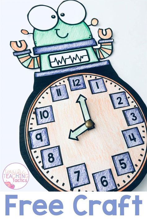 Free Telling Time Games, Telling Time For Kindergarten, Telling Time 1st Grade, Time Anchor Chart 1st Grade, Telling Time Craft, Teaching Telling Time, Teaching Time First Grade, How To Teach Time To Kids, Time Kindergarten Activities