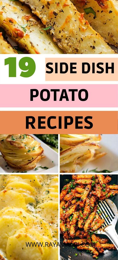 These potato side dish recipes that are quick and easy to make, you have to try them!. side dish potato recipes / potato recipes Mashed Potato Fritters Recipe, Yummy Potato Recipes, Buttered Potatoes Recipe, Potato Side Dish Recipes, Tasty Potato Recipes, Russet Potato Recipes, Potato Side Dishes Easy, Greek Lemon Potatoes, Burger Side Dishes