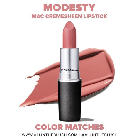 MAC Modesty Lipstick Dupes - All In The Blush Mac Lipstick Modesty, Mac Modesty Lipstick, Mac Modesty, Soft Autumn Makeup, Mac Lipstick Collection, Lipstick Jungle, Autumn Makeup, Mac Cosmetics Lipstick, Neutral Pink