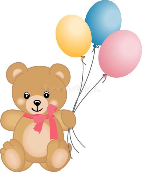 . Ballon Drawing, Flying Balloons, Teddy Bear Drawing, Teddy Bear Cartoon, Flying Balloon, Idee Babyshower, Teddy Bear Images, Teddy Bear Birthday, Balloon Clipart