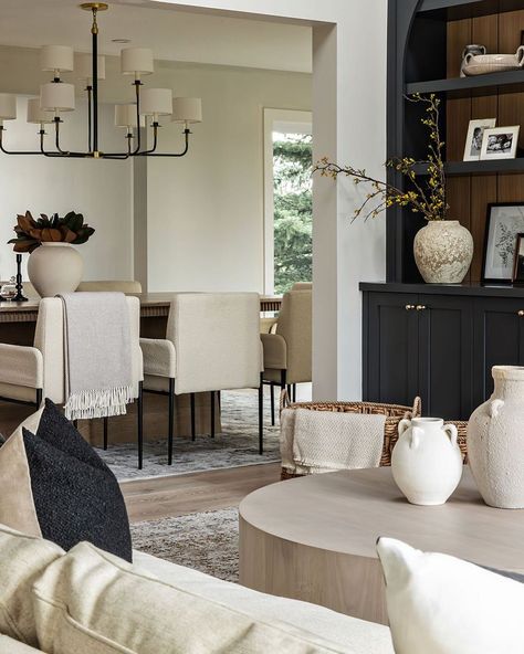 Amy Koehn | The most beautiful home- to transform… giving this gift to my clients- There are no words. That used to be a wall. We opened up this entire… | Instagram Formal Dining Living Room Combo, Neutral Living Rooms, Home Character, Bar Casa, Leclair Decor, There Are No Words, Casa Vintage, Neutral Living Room, Home Styling