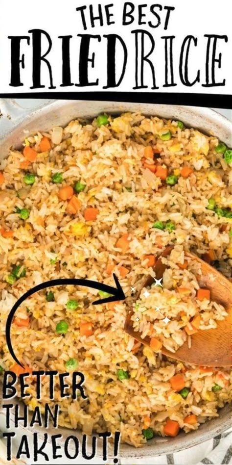 Better Than Takeout Fried Rice Fried Rice Minute Rice, Sweet And Sour Fried Rice, Easy Fried Rice With Frozen Veggies, Homemade Chinese Fried Rice, Best Ever Fried Rice, Homemade Chinese Rice, Easy Healthy Meals With Rice, Easy Stir Fry Rice Recipe, Fried Rice Videos Easy