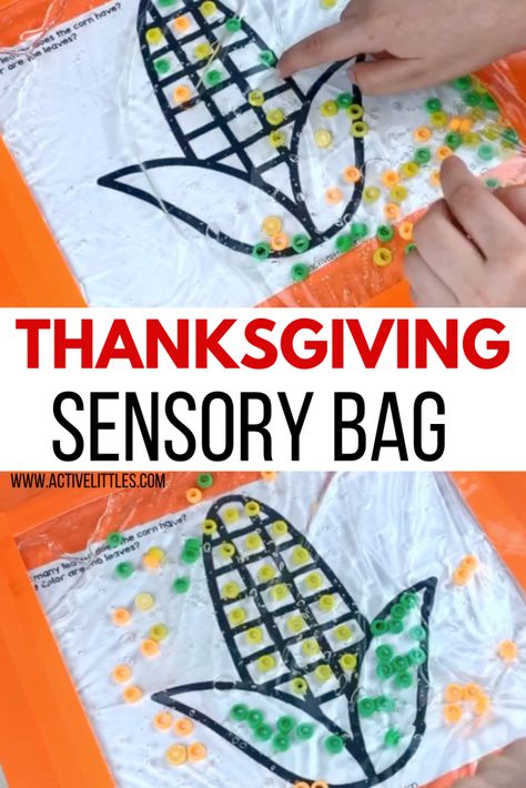 Thanksgiving Free Printables + Sensory Bag Activity - Active Littles Thanksgiving Free Printables, Thanksgiving Sensory, Black And White Printables, Thanksgiving Alphabet, Thanksgiving Lesson Plans, Thanksgiving Arts And Crafts, Thanksgiving Activities Preschool, Thanksgiving Toddler, Thanksgiving Lessons