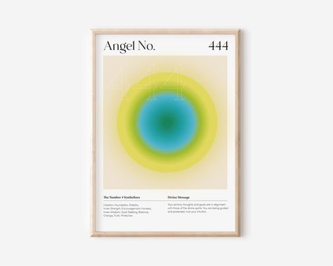 Angel Number Art, Angel Number Poster, Aura Art, Gradient Wall, Spiritual Wall Art, Aura Poster, Number Art, Art Angel, Poster Printable