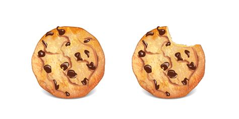 How to Create a Detailed Chocolate Chip Cookie in Adobe Illustrator Bitten Cookie, English Improvement, Sneaker Ideas, Watercolor Cookies, Cookies Branding, Food Illustration, Logo Business, Learn How To Draw, Chocolate Chip Cookie