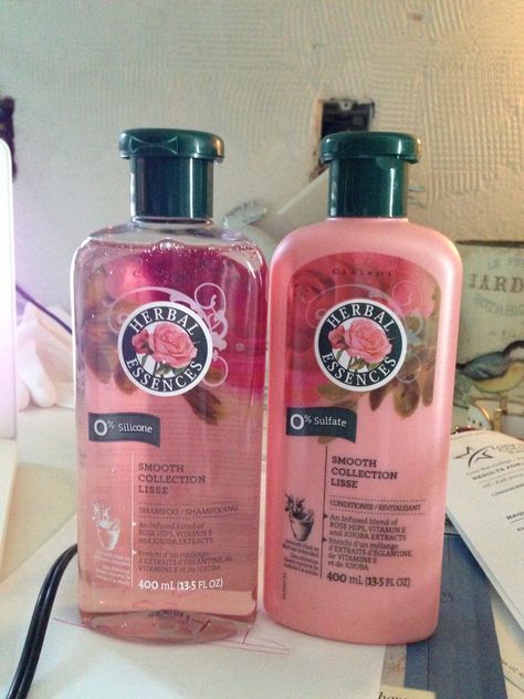 Herbal essences Smooth Collection. My favorite shampoo and conditioner. they should just call it rose hips again haha Herbal Essence Shampoo, Witchy Hair, Rose Shampoo, Rose Hips, Herbal Essences, Best Shampoos, Smell Good, Shampoo And Conditioner, Face Products Skincare