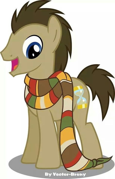 Doctor Whooves with 4's scarf. Doctor Hooves, Dr Hooves, Dr Whooves, Lily Valley, Doctor Whooves, Derpy Hooves, Jelly Babies, My Little Pony Party, Mlp Fan Art