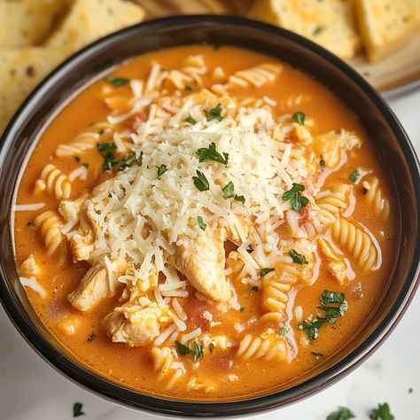 Indulge in all the flavors of Chicken Parmesan with this Crock Pot Creamy Chicken Parmesan Soup! 🍝✨ This easy recipe combines tender chicken, rich tomatoes, Crock Pot Creamy Parmesan Chicken, Chicken Rotini Soup, Instant Pot Chicken Parmesan Soup, Crock Pot Creamy Parmesan Chicken Soup, Crockpot Chicken Parm Soup, Crockpot Creamy Parmesan Chicken Soup, Crock Pot Chicken Parmesan Soup, Chicken Parm Soup Crockpot, Creamy Chicken Parmesan Soup