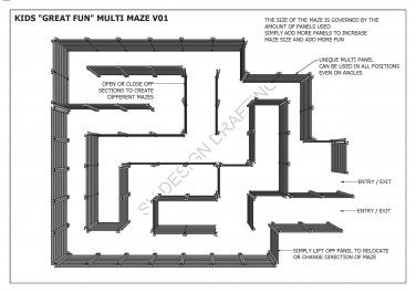 MULTI MAZE V01 - Play And HAVE FUN With Your Children    Fully interchangeable - create any maze by simply relocating any panel in any new direction Maze Layout, Haunted Maze, Mirror Maze, Exhibition Plan, Halloween Maze, Museum Exhibition Design, Info Design, Scary Halloween Decorations, Building For Kids