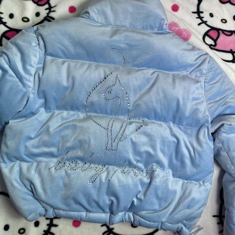 baby phat x forever 21 medium sized baby blue puffer... - Depop Baby Phat Outfits, Baby Phat 2000s, 2000s Baby, Blue Vibes, Casual Couture, Blue Puffer Jacket, Blue Puffer, Navy Outfit, Baby Phat