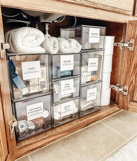 Stackable Drawers, Bathroom Organization Ideas, Bathroom Drawer Organization, Bathroom Counter Organization, Cabinet Organizers, Bathroom Cabinet Organization, Small Bathroom Organization, Bathroom Drawers, Bathroom Organization Diy