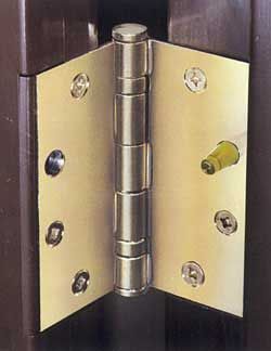 In closing the door, the Hingemate pins enter the door side of the hinge leaves and act as impenetrable deadbolts. Tiny Porch, Burglar Proof, Record Room, Feeling Safe, Home Security Tips, Security Doors, Kitchen Grill, Diy Home Security, Hinge Pin