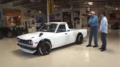 Shock Mansion, Drift Truck, Jay Leno Garage, Datsun Pickup, Pickup Car, Jay Leno, Classic Cars Trucks Hot Rods, Nissan Cars, Skyline Gt