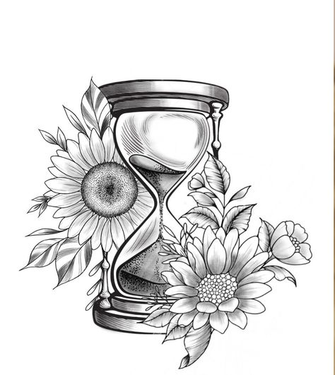 Compass Hourglass Tattoo Feminine, Hourglass Tattoo Ideas, Hourglass Tattoos For Women, Hourglass Tattoo Feminine Sleeve, Sand Hourglass Tattoo, Sunflower Hourglass Tattoo, Hour Glass Tattoo Ideas Unique, Hourglass Arm Tattoos For Women, Hourglass Tattoo With Butterflies