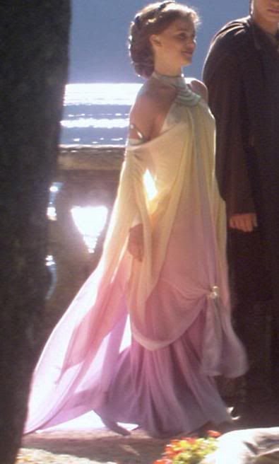 Star Wars Women Costume, Natalie Portman Wedding, Padme Amidala Dress, Star Wars Wedding Dress, Natalie Portman Star Wars, Padme Costume, Star Wars Padme Amidala, Worst Wedding Dress, Rainbow Dresses