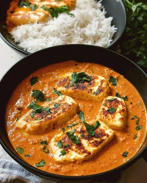 Butter Halloumi, Halloumi Curry, Fried Halloumi, Butter Masala, Masala Sauce, Drink Inspiration, Indian Inspired, Sauce, Butter