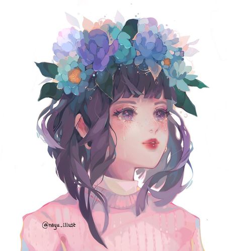 Commission 2/3 for @notmaritzas ! I had too much fun with the flower crown ❤️❤️ Let me know what you think of this in the comments! Thank… Flower Crown Drawing, Crown Drawing, Flower Princess, Art Character Design, Princess Art, Art Appreciation, Drawing People, Pretty Art, Flower Crown