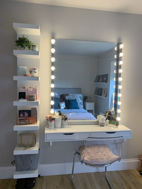 Ikea Room Teenager Girls Bedroom, Ikea Bedroom Teenage Girl, Bedroom Idea For Teenage Girl, Bedrooms Ideas For Teenage Girl, Makeup Bedroom Ideas, Teenage Room Inspiration, Bedroom Inspirations Vanity, Ikea Teenage Room, Bedroom Decor Ideas For Teenage Girl