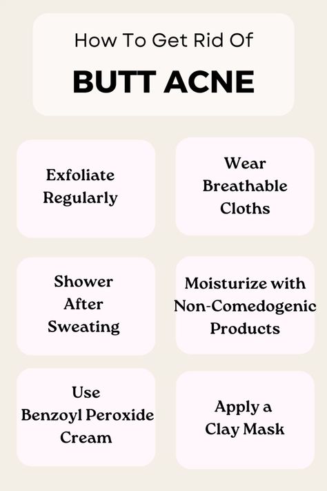 HOW TO GET RID OF BUTT ACNE: TIPS FOR CLEAR, SMOOTH SKIN How To Get Rid Of Bumps On Buttocks, How To Get Rid Of Buttocks Acne Quick, How To Get Rid Of Buttocks Acne, Clinique Acne Solutions Foundation, Buttocks Acne, Teen Skincare Routine, Glowing Body Skin, Clear Smooth Skin, Acne Routine