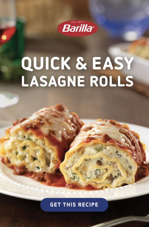 These easy Lasagna Rolls are the perfect dish for a chilly night in! Ready in under an hour, these little creations are a great way to shake up mealtime for sleepovers, a family movie night, or after a fun snow day. Try them this week! Lasagna Rollups Easy, Lasagne Rolls Recipes, Lagsana Recipe Rolls, Roll Up Lasagna Recipe, Lasagna Rolls Recipe With Ricotta, Lasagna Wraps, Rolled Lasagna Recipe, Roll Up Lasagna, Easy Food Ideas For Dinner