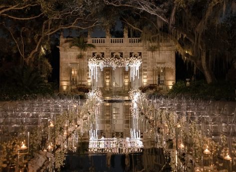 Miami Area Weddings | Vizcaya Museum & Gardens | Mila & Kevin Villa Viscaya Miami Wedding, Vizcaya Museum And Gardens Wedding, Romantic Candlelit Wedding, Vizcaya Miami, Modern Winter Wedding, Vizcaya Wedding, City Editorial, Vizcaya Museum And Gardens, Candlelit Wedding