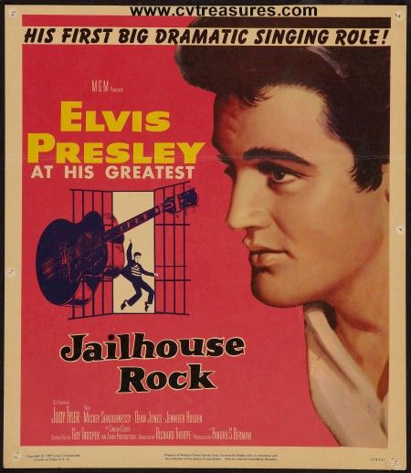 Elvis Presley Movie Posters in "Jailhouse Rock" window card original vintage film poster.   Elvis Presley vintage memorabilia. See it at www.cvtreasures.com , Conway's Vintage Treasures Elvis Presley Poster, Old Film Posters, Elvis Presley Movies, Classic Films Posters, Jailhouse Rock, Circus Poster, Elvis Movies, Film Posters Vintage, Window Cards